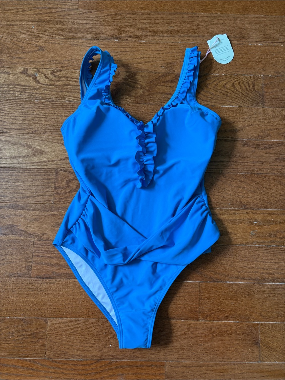 SweetHoney Cobalt Blue Ruffle Front One-Piece Swimsuit